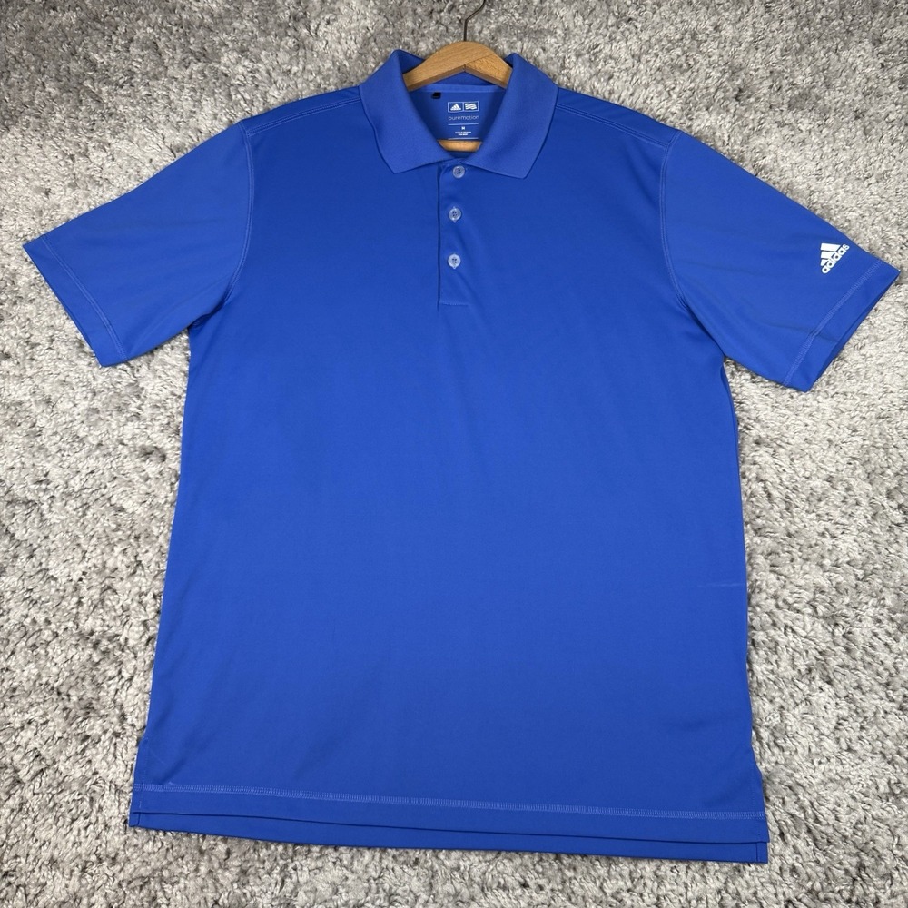 Adidas Puremotion Performance Golf Polo Men's Medium Blue Stretch